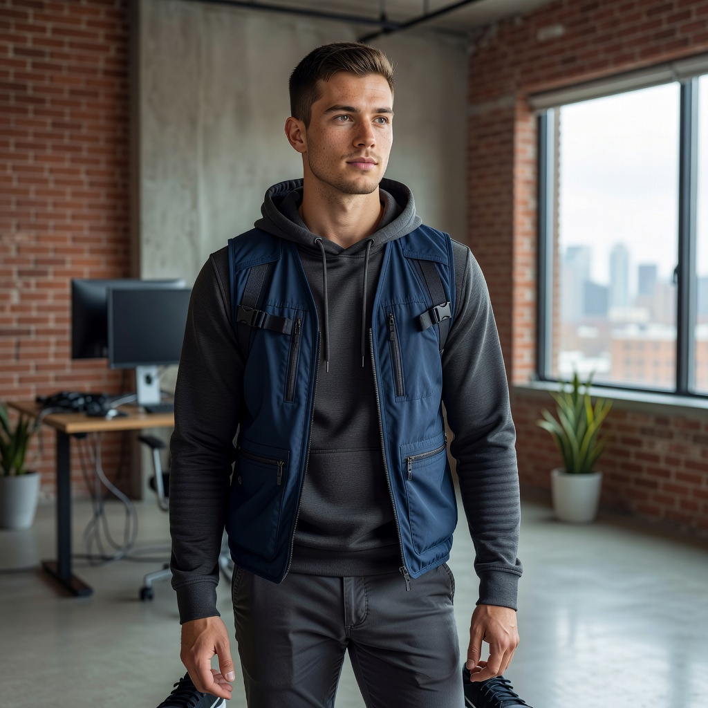 Portrait of Alex K., young man wearing casual tech attire